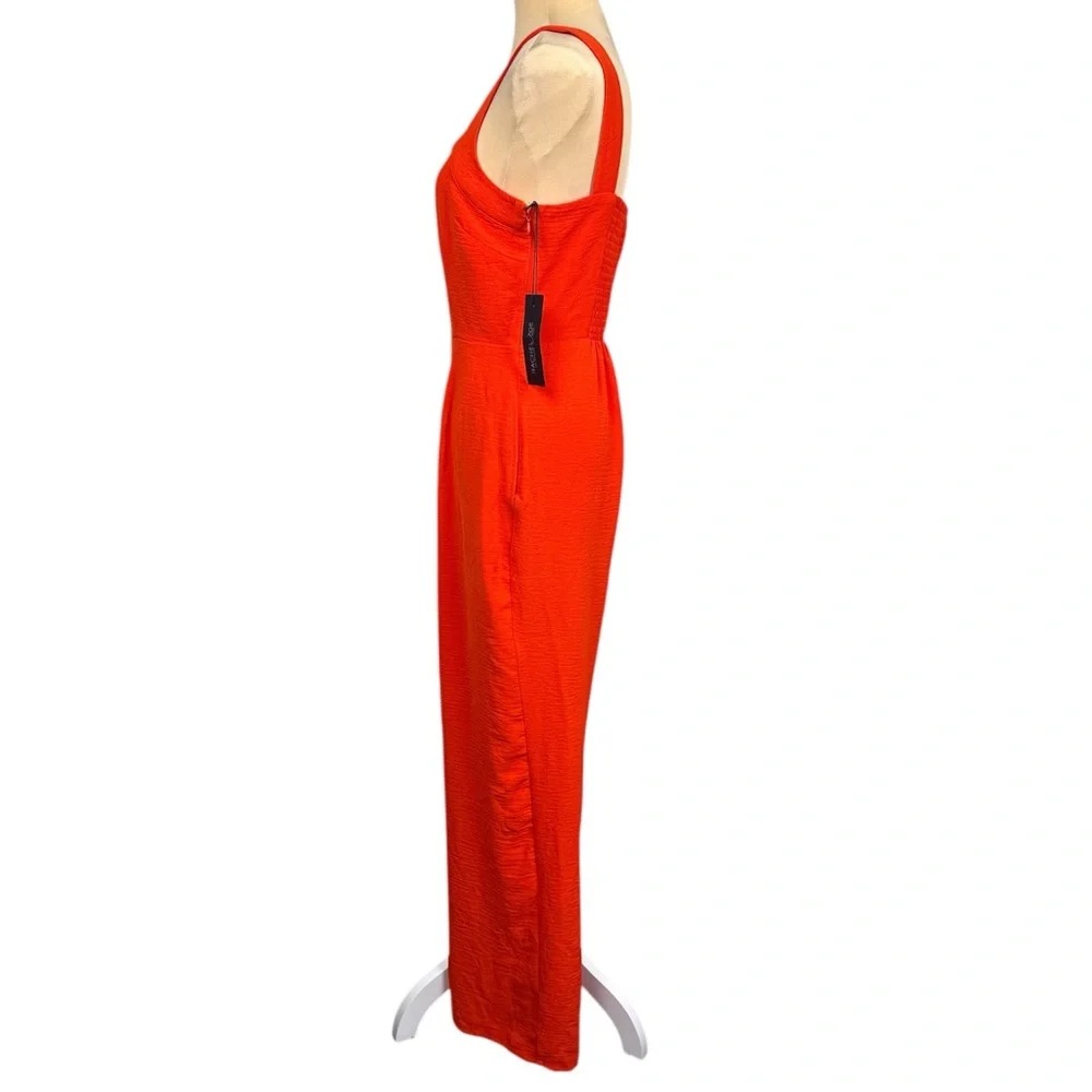NWT Rachel Zoe Orange Square Bodice Smocked Back Tank Jumpsuit Romper Size 4 🔥🍊